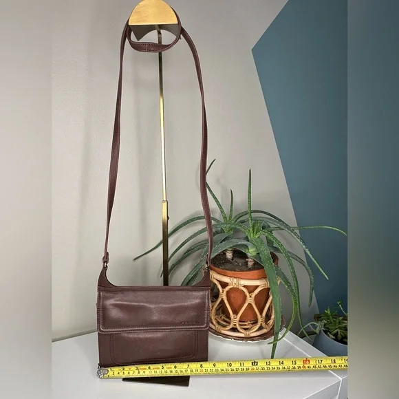 Fossil Vintage Brown Leather Crossbody Wallet Purse | 90s Y2K Minimalist - Picture 11 of 13